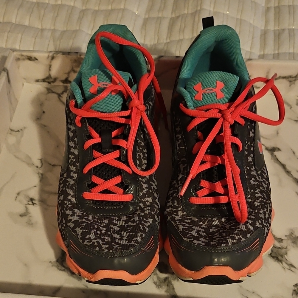 Under Armour Black and Pink Athletic Shoes with Bold Design, Women's US Size 6